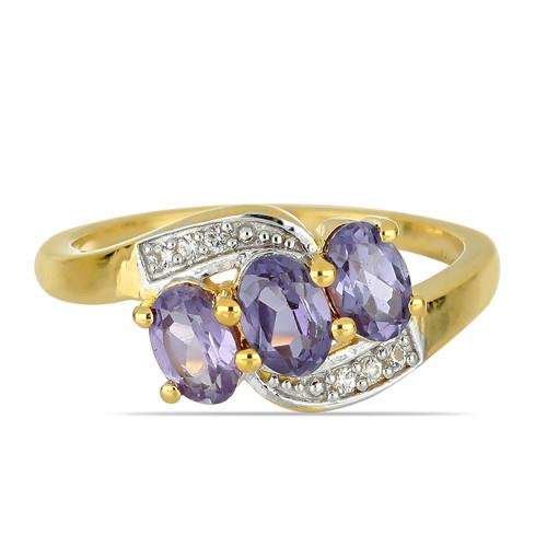  BUY SYNTHETIC ALEXANDRITE MULTI STONE RING IN 925 SILVER